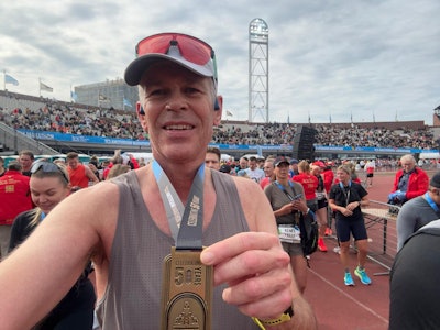 Erik Ranschaert at the Amsterdam marathon on 19 October 2025.