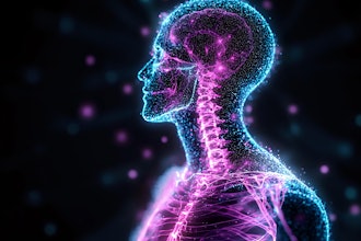 Glowing Neon Skeleton Nervous System Adobe Yuliia