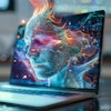 Laptop Woman Face