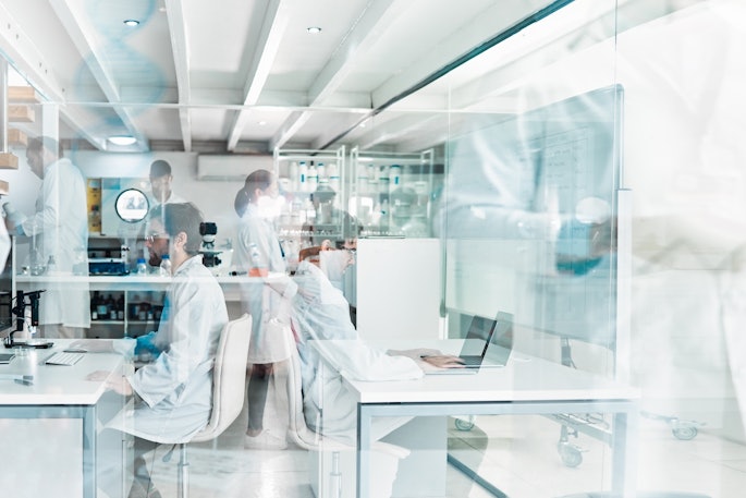 Lab Workers Double Exposure Adobe Haas Peopleimages com