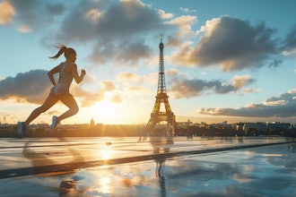 Woman Running Paris