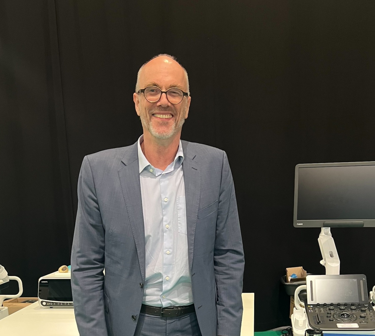 Professor Frank K. Wacker, Direktor der Radiologie an der Medizinischen Hochschule Hannover, DeGIR-Pr&auml;sident und gew&auml;hlter DRG-Pr&auml;sident, am DeGIR Campus beim 107. Deutschen R&ouml;ntgenkongress in Leipzig.