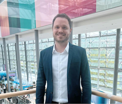 PD Dr. Dr. Florian Gassert, Clinician Scientist in der Radiologie am TUM Klinikum Rechts der Isar München, beim 107. Deutschen Röntgenkongress in Leipzig.