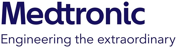 Medtronic logo with tagline 'Engineering the extraordinary' in navy blue