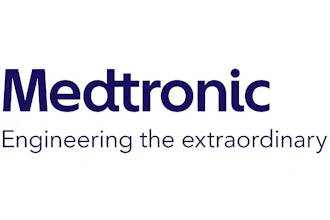Medtronic logo with tagline 'Engineering the extraordinary' in navy blue