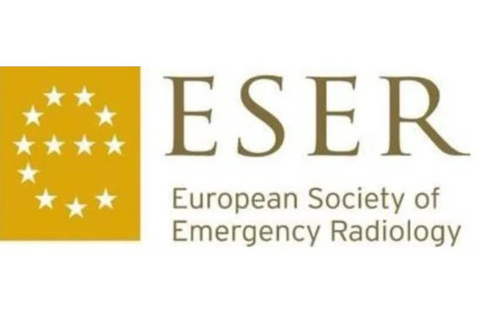 ESER European Society of Emergency Radiology logo with gold square and white stars