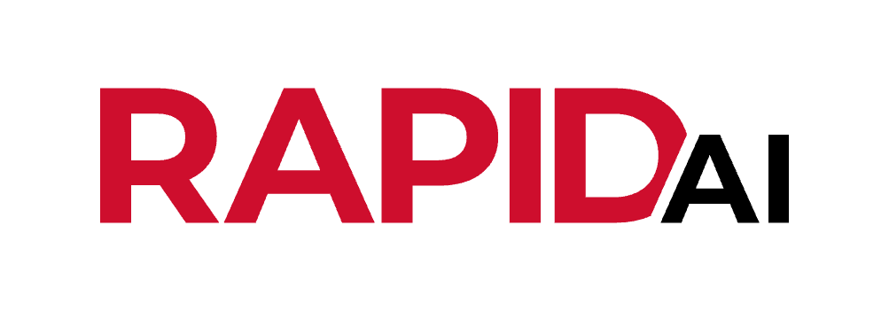 RapidAI logo featuring red 'RAPID' text with black 'AI' suffix